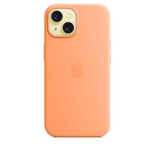  Coque en silicone avec MagSafe pour iPhone 15 - Sorbet à l’orange  Apple