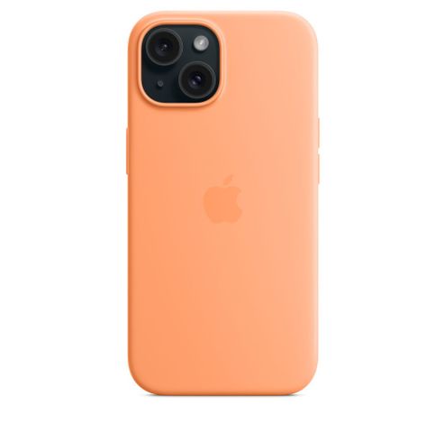  Coque en silicone avec MagSafe pour iPhone 15 - Sorbet à l’orange  Apple