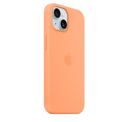  Coque en silicone avec MagSafe pour iPhone 15 - Sorbet à l’orange  Apple