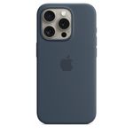 Coque en silicone avec MagSafe pour iPhone 15 Pro - Bleu Orage 