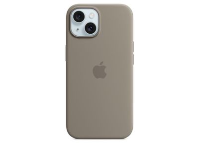 Coque en silicone avec MagSafe pour iPhone 15 - Argile