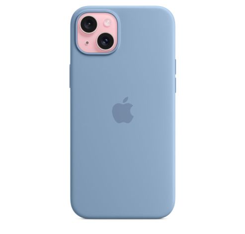 Coque en silicone avec MagSafe pour iPhone 15 Plus - Bleu Hiver  Apple