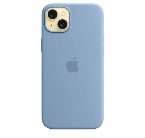 Coque en silicone avec MagSafe pour iPhone 15 Plus - Bleu Hiver  Apple