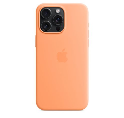 Coque en silicone avec MagSafe pour iPhone 15 Pro Max - Sorbet à l’orange  Apple