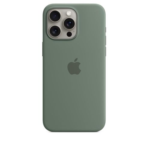 Coque en silicone avec MagSafe pour iPhone 15 Pro Max - Cyprès  Apple