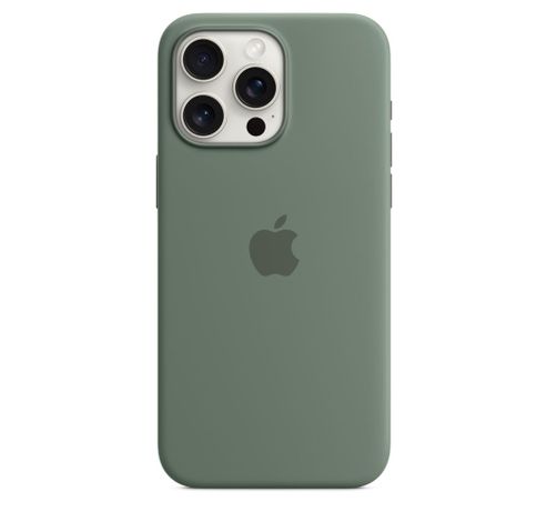 Coque en silicone avec MagSafe pour iPhone 15 Pro Max - Cyprès  Apple