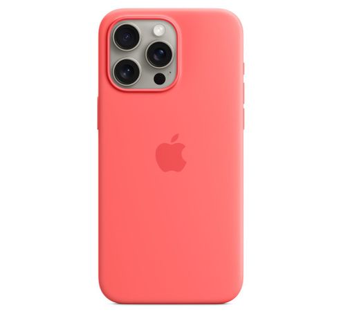 Coque en silicone avec MagSafe pour iPhone 15 Pro Max - Goyave  Apple