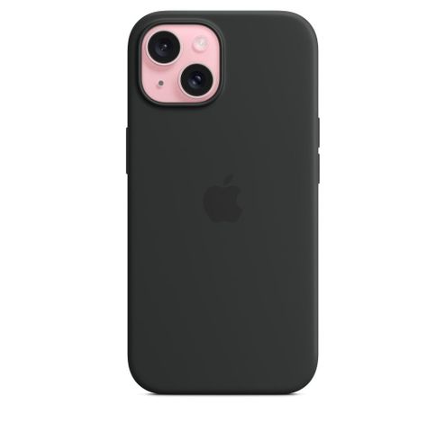 Coque en silicone avec MagSafe pour iPhone 15 - Noir  Apple