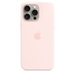 Coque en silicone avec MagSafe pour iPhone 15 Pro Max - Rose Clair 