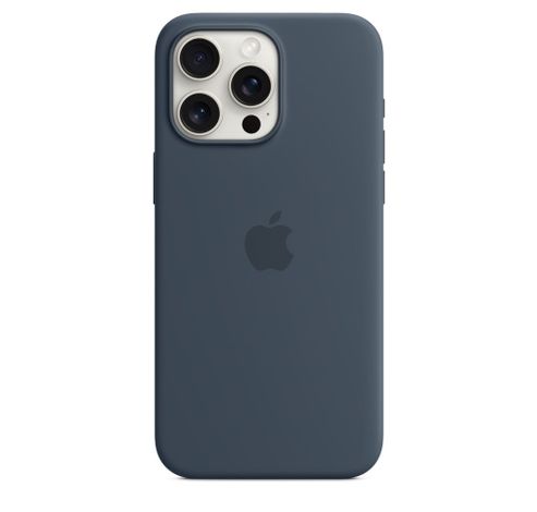 Coque en silicone avec MagSafe pour iPhone 15 Pro Max - Bleu Orage  Apple