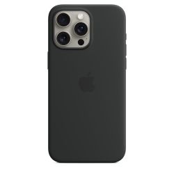 Apple Coque en silicone avec MagSafe pour iPhone 15 Pro Max - Noir 