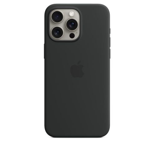 Coque en silicone avec MagSafe pour iPhone 15 Pro Max - Noir  Apple