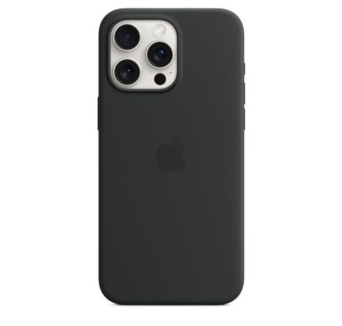 Coque en silicone avec MagSafe pour iPhone 15 Pro Max - Noir  Apple