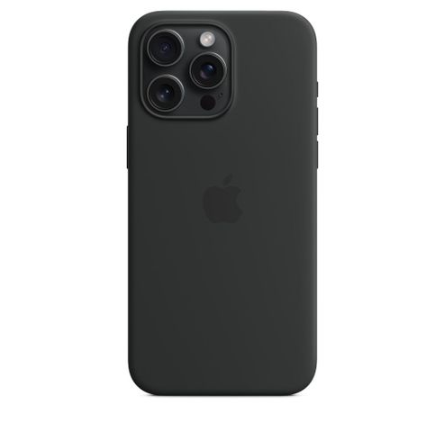 Coque en silicone avec MagSafe pour iPhone 15 Pro Max - Noir  Apple