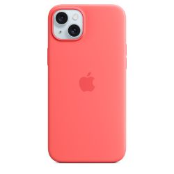 Apple Coque en silicone avec MagSafe pour iPhone 15 Plus - Goyave 