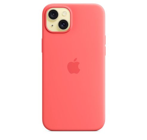 Coque en silicone avec MagSafe pour iPhone 15 Plus - Goyave  Apple