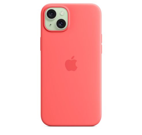 Coque en silicone avec MagSafe pour iPhone 15 Plus - Goyave  Apple