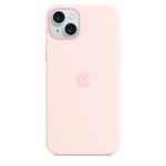 Coque en silicone avec MagSafe pour iPhone 15 Plus - Rose Clair 