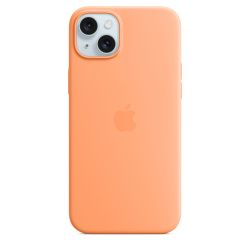 Apple Coque en silicone avec MagSafe pour iPhone 15 Plus - Sorbet à l’orange 