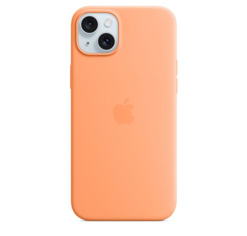 Coque en silicone avec MagSafe pour iPhone 15 Plus - Sorbet à l’orange  Apple