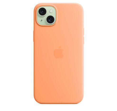 Coque en silicone avec MagSafe pour iPhone 15 Plus - Sorbet à l’orange  Apple