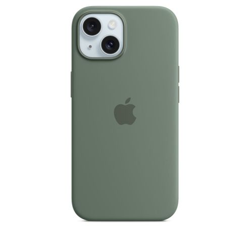 Coque en silicone avec MagSafe pour iPhone 15 - Cyprès  Apple