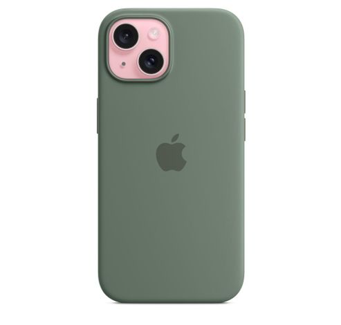 Coque en silicone avec MagSafe pour iPhone 15 - Cyprès  Apple