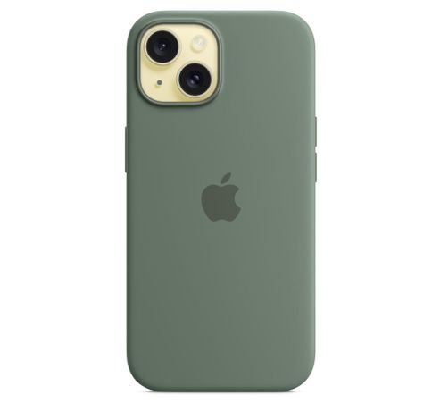 Coque en silicone avec MagSafe pour iPhone 15 - Cyprès  Apple