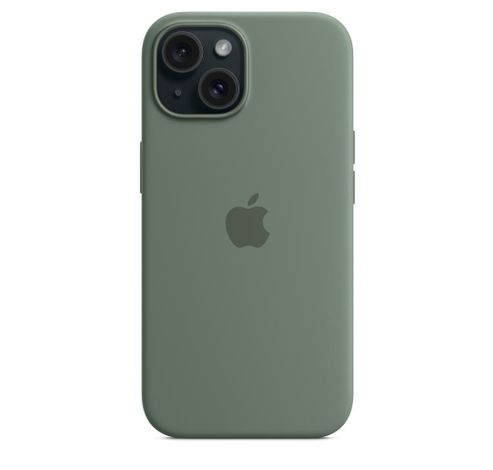 Coque en silicone avec MagSafe pour iPhone 15 - Cyprès  Apple