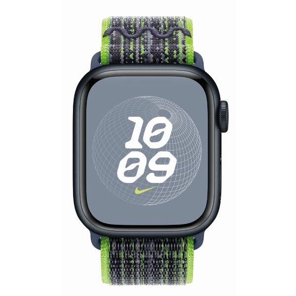 Apple Geweven sportbandje van Nike Felgroen/blauw (45 mm)