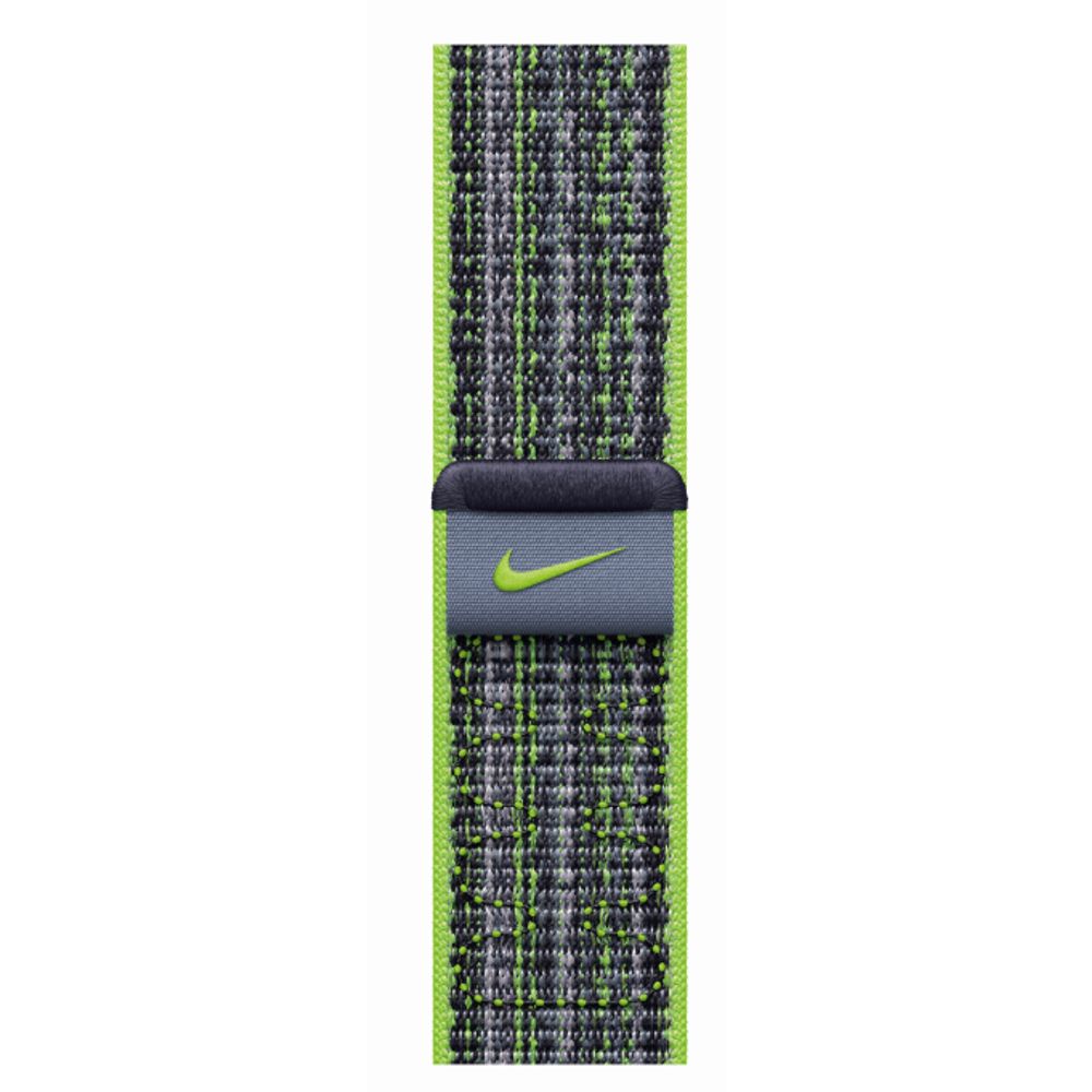 Geweven sportbandje van Nike Felgroen/blauw (45 mm) 