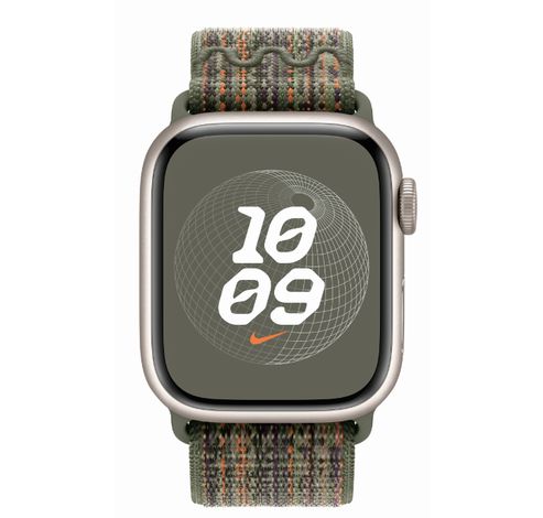 Geweven sportbandje van Nike Sequoia/oranje (41 mm)  Apple