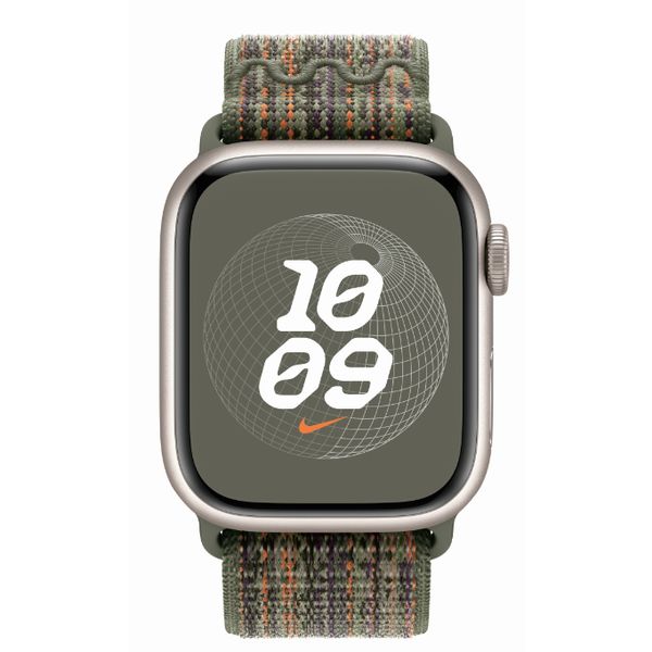 Apple Geweven sportbandje van Nike Sequoia/oranje (41 mm)