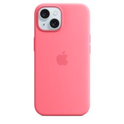 Siliconenhoesje met MagSafe voor iPhone 15 - Roze Apple