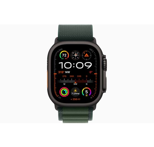 Apple Watch Ultra 2 GPS + Cellular 49mm Black Titanium Case with Dark Green Alpine Loop - Small  Apple