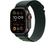 Apple Watch Ultra 2 GPS + Cellular 49mm Black Titanium Case with Dark Green Alpine Loop - Medium