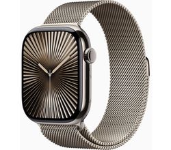 Apple Watch Series 10 GPS + Cellular 46mm Natural Titanium Case with Natural Milanese Loop - S/M Apple