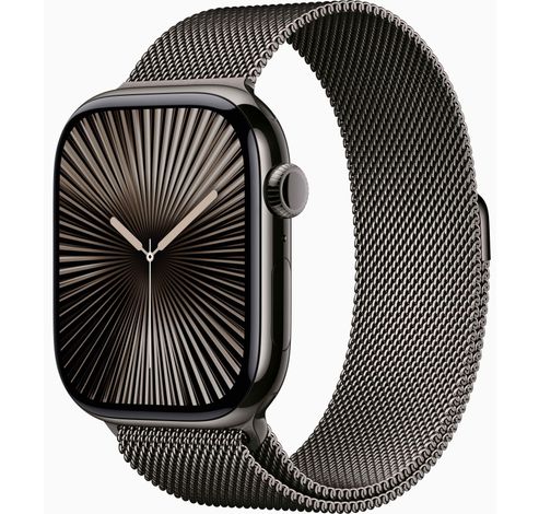 Apple Watch Series 10 GPS + Cellular 46mm Slate Titanium Case with Slate Milanese Loop - S/M  Apple