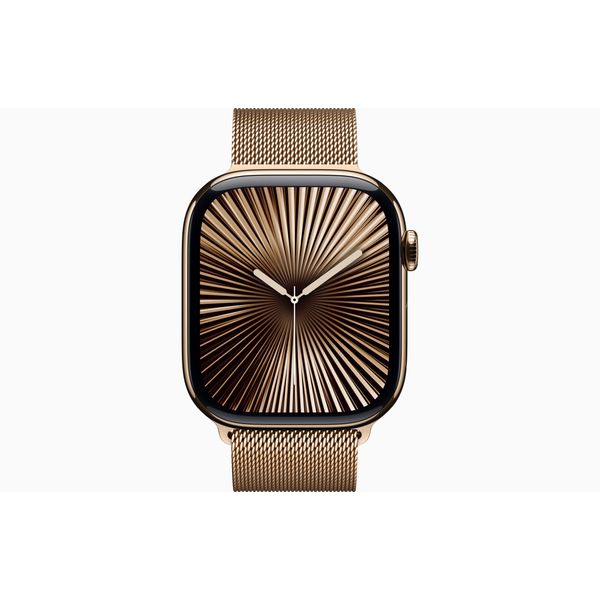 Apple Apple Watch Series 10 GPS + Cellular 46mm Gold Titanium Case with Gold Milanese Loop - S/M