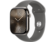 Apple Watch Series 10 GPS + Cellular 46mm Natural Titanium Case with Stone Grey Sport Band - M/L