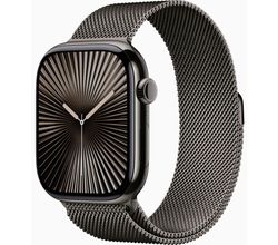 Apple Watch Series 10 GPS + Cellular 42mm Slate Titanium Case with Slate Milanese Loop Apple