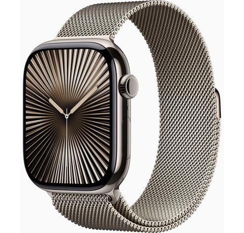 Apple Watch Series 10 GPS + Cellular 42mm Natural Titanium Case with Natural Milanese Loop  Apple