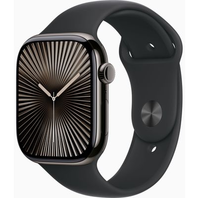 Apple Watch Series 10 GPS + Cellular 42mm Slate Titanium Case with Black Sport Band - S/M Apple