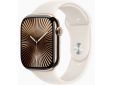 Apple Watch Series 10 GPS + Cellular 42mm Gold Titanium Case with Starlight Sport Band - S/M