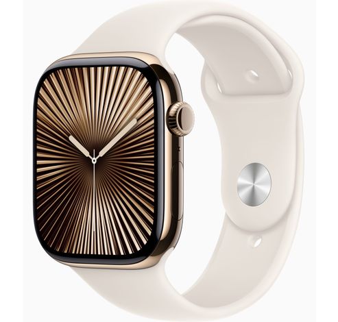 Apple Watch Series 10 GPS + Cellular 42mm Gold Titanium Case with Starlight Sport Band - M/L  Apple