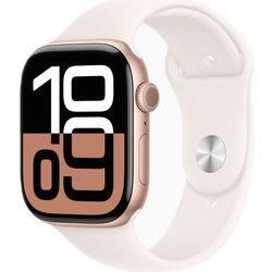 Apple Apple Watch Series 10 GPS + Cellular 46mm Rose Gold Aluminium Case with Light Blush Sport Band - S/M