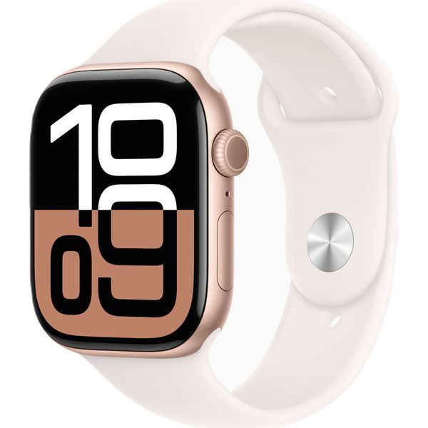 Apple Apple Watch Series 10 GPS + Cellular 46mm Rose Gold Aluminium Case with Light Blush Sport Band - M/L