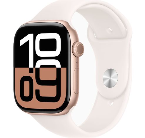 Apple Watch Series 10 GPS + Cellular 42mm Rose Gold Aluminium Case with Light Blush Sport Band - S/M  Apple