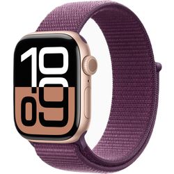 Apple Apple Watch Series 10 GPS + Cellular 42mm Rose Gold Aluminium Case with Plum Sport Loop