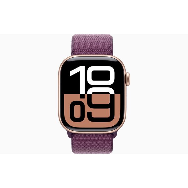 Apple Apple Watch Series 10 GPS + Cellular 42mm Rose Gold Aluminium Case with Plum Sport Loop